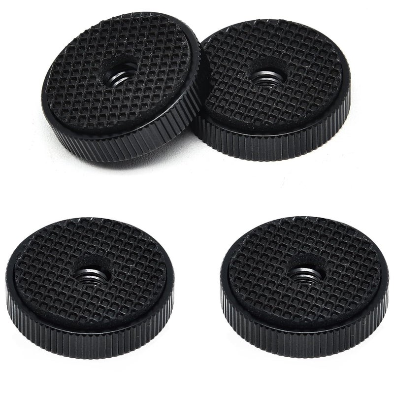 Surf turtle 1/4"-20 Flat Knurled Nut 4 Pcs Aluminum Alloy Female Thumb Wheel Lock Nut - Image 1